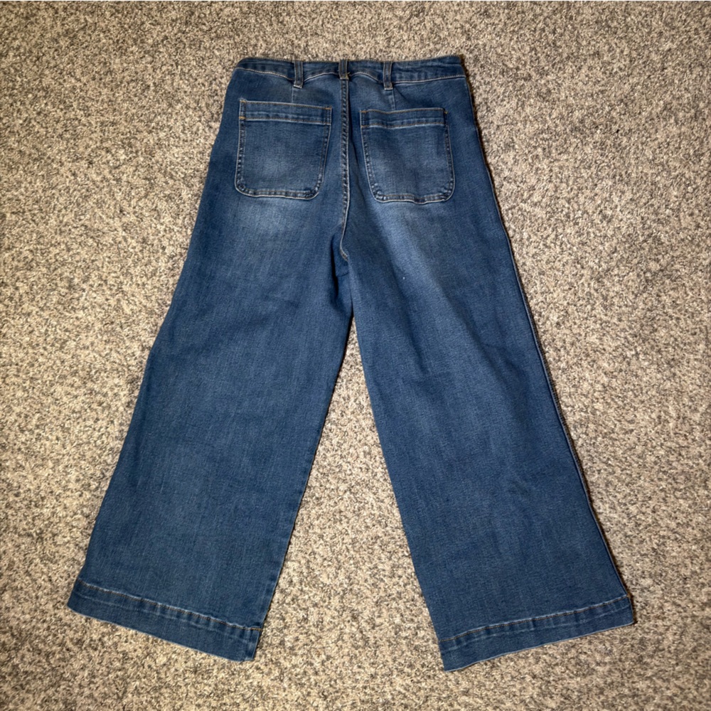 OAT New York EverStretch High Rise Wide Leg Crop Jeans size 8 - Picture 3 of 3
